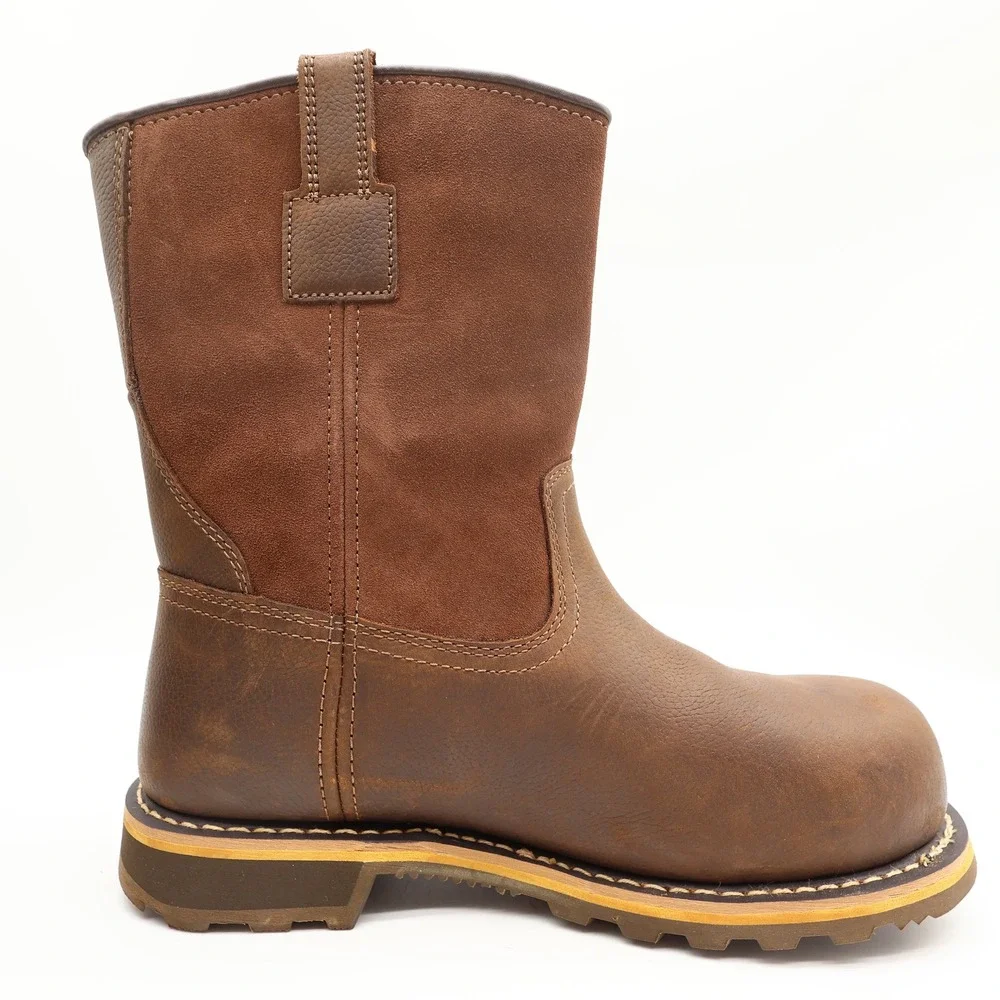 Carhartt Work Boots Mens 9 M Brown Leather Pull-On Waterproof CMP1453 NIB